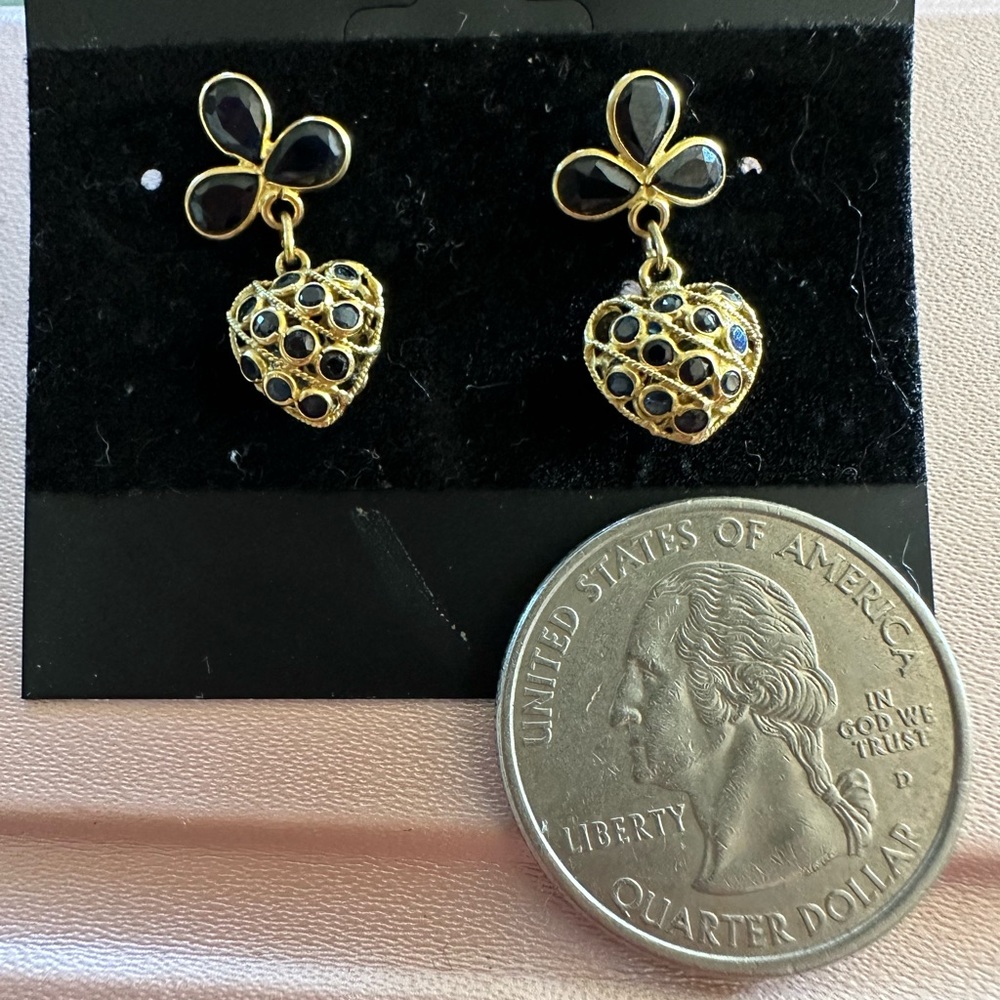 14k Sapphire pierced earrings